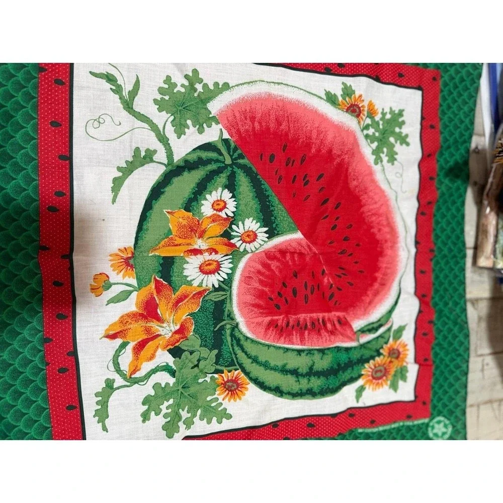 Vintage Watermelon Cotton Fabric Napkin by Springs Industries Summer